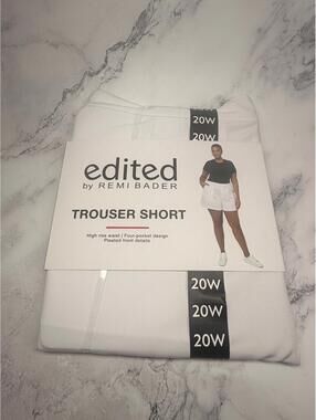 Edited by Remi Bader Trouser Shorts 20W White High Rise Pleated NWT